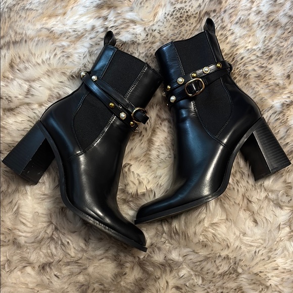Black Leather Ankle Boots - Picture 3 of 8
